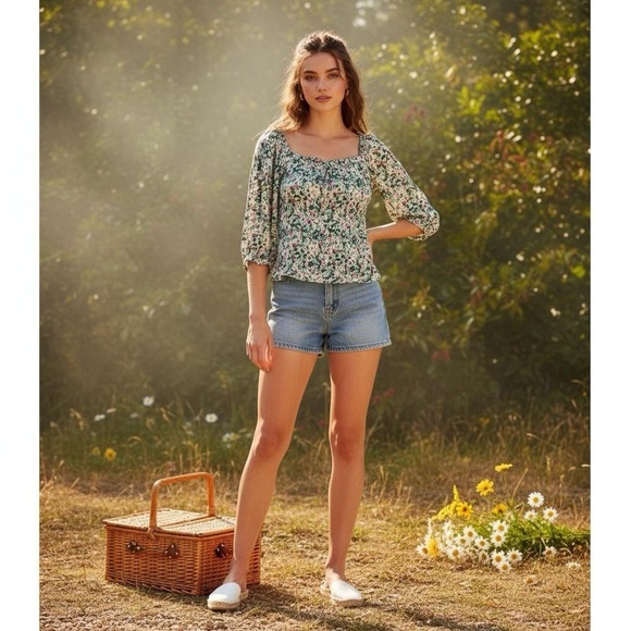 Reitmans Tops - Reitmans Large Floral Off The Shoulder Blouse